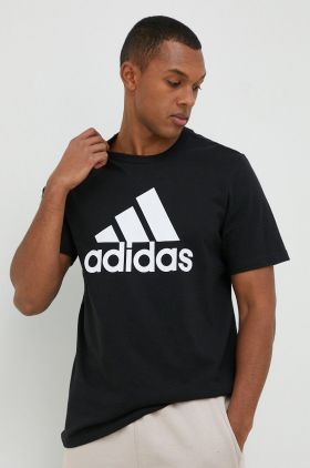 adidas tricou din bumbac culoarea negru, cu imprimeu IC9347