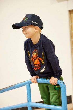 Lego longsleeve din bumbac pentru copii x Ninjago culoarea albastru marin, cu imprimeu