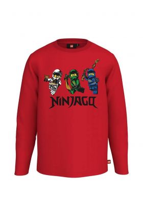 Lego longsleeve din bumbac pentru copii x Ninjago culoarea rosu, cu imprimeu