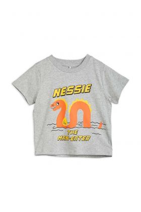 Mini Rodini tricou copii culoarea gri, cu imprimeu