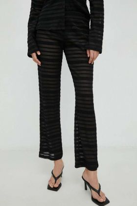 Résumé pantaloni femei, culoarea negru, drept, medium waist