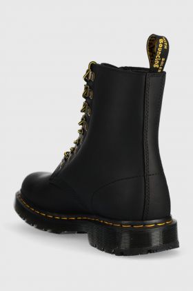 Dr. Martens bocanci de piele 1460 Pascal femei, culoarea negru, cu toc plat, izolat