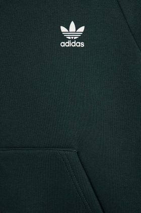 Adidas Originals bluza copii culoarea verde, cu glugă, neted