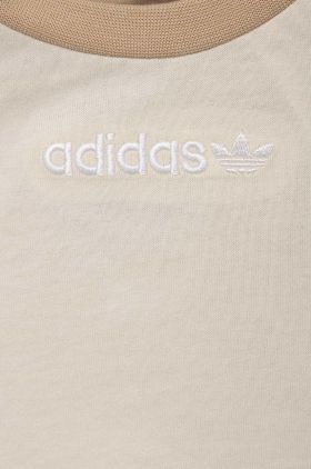 Adidas Originals tricou de bumbac pentru copii culoarea bej, modelator