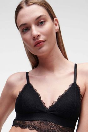 Karl Lagerfeld sutien culoarea negru, dantela, neted