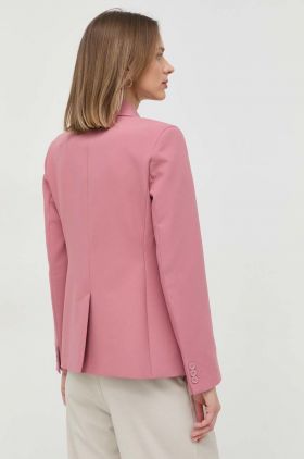 Weekend Max Mara sacou culoarea roz, un singur rand de nasturi, neted