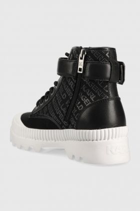 Karl Lagerfeld botine TREKKA II femei, culoarea negru, cu platformă KL42546