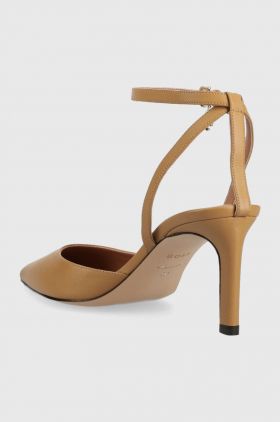 BOSS stilettos de piele Janet culoarea maro, 50488244