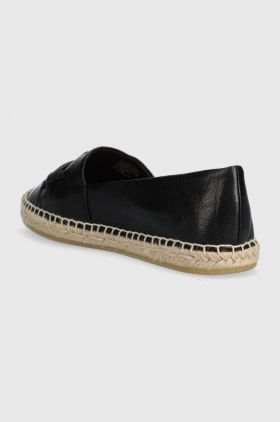 Tory Burch espadrile de piele Woven culoarea negru, 144042-004