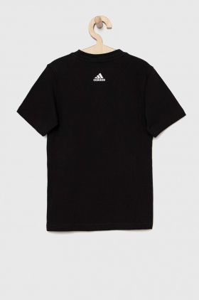 Adidas tricou de bumbac pentru copii U LIN culoarea negru, cu imprimeu