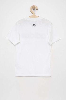 Adidas tricou de bumbac pentru copii U LIN culoarea alb, cu imprimeu