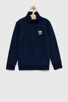 Adidas Originals bluza copii culoarea albastru marin, neted