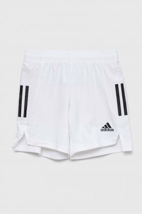 Adidas Performance pantaloni scurti copii CONDIVO21 SHOY culoarea alb, talie reglabila