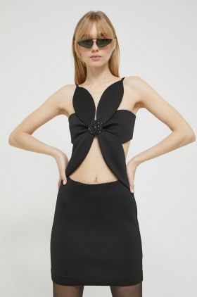 Rotate rochie culoarea negru, mini, mulata