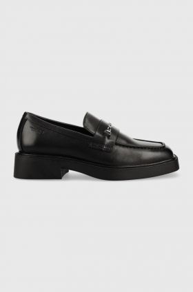 Vagabond Shoemakers mocasini de piele JILLIAN femei, culoarea negru, cu toc plat, 5543.001.20