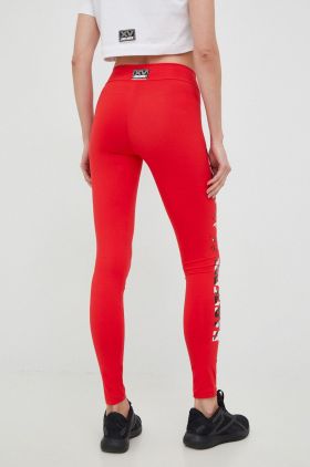 LaBellaMafia leggins de antrenament Hardcore femei, culoarea rosu, cu imprimeu