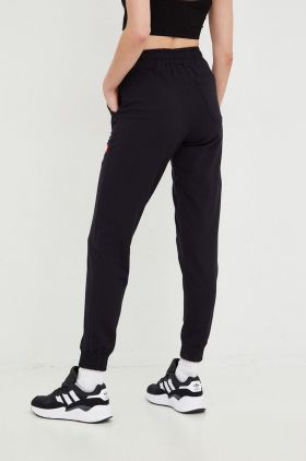 LaBellaMafia pantaloni de trening femei, culoarea negru, neted