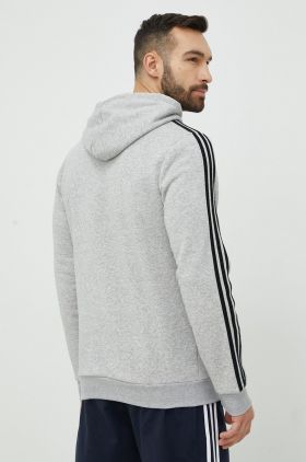 Adidas bluza barbati, culoarea gri, cu glugă, cu imprimeu