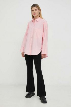 By Malene Birger camasa din bumbac femei, culoarea roz, cu guler clasic, relaxed