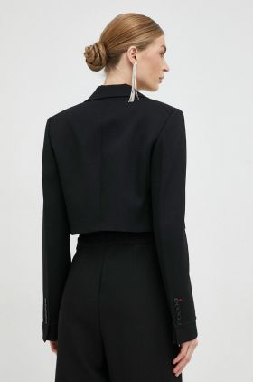 Victoria Beckham sacou culoarea negru, desfacut, neted