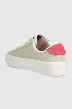 Tommy Jeans sneakers din piele NOLA PLATFORM culoarea bej