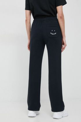 PS Paul Smith pantaloni de trening din bumbac femei, culoarea albastru marin, neted