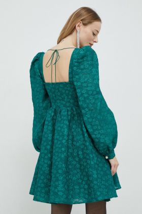 Custommade rochie Jenny culoarea verde, mini, evazati