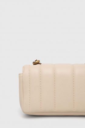 Tory Burch poseta de piele culoarea bej