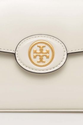 Tory Burch poseta de piele culoarea bej