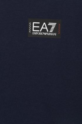 EA7 Emporio Armani tricou de bumbac pentru copii culoarea albastru marin, cu imprimeu