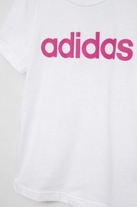 Adidas tricou de bumbac pentru copii G LIN culoarea alb