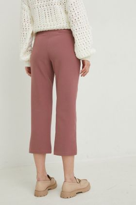 Answear Lab pantaloni femei, culoarea roz, drept, high waist