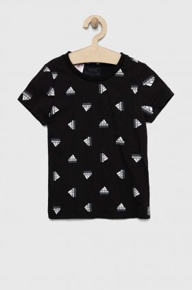 Adidas tricou de bumbac pentru copii G BLUV culoarea negru