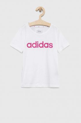 Adidas tricou de bumbac pentru copii G LIN culoarea alb