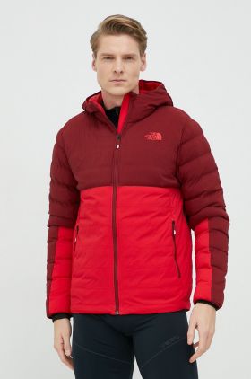 The North Face geaca sport ThermoBall 50/50 culoarea rosu, de iarna