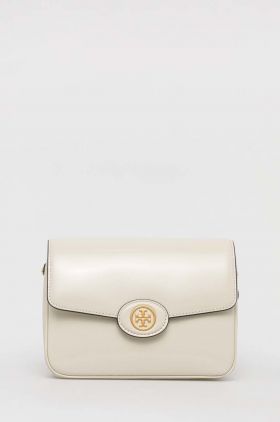 Tory Burch poseta de piele culoarea bej