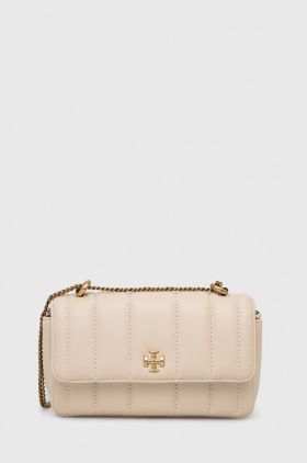 Tory Burch poseta de piele culoarea bej