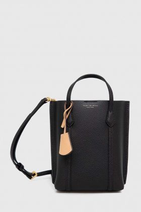 Tory Burch poseta de piele culoarea negru