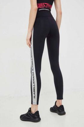 LaBellaMafia leggins de antrenament Essentials femei, culoarea negru, cu imprimeu