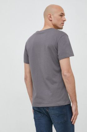 G-Star Raw tricou din bumbac culoarea gri, cu imprimeu