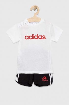 Adidas set de bumbac pentru copii I LIN CO T culoarea alb