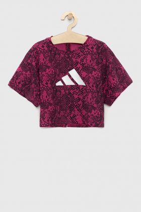 Adidas tricou copii G TI AOP TEE culoarea roz