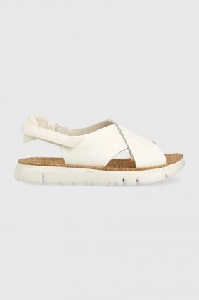 Camper sandale de piele Oruga Sandal femei, culoarea alb, K200157.046