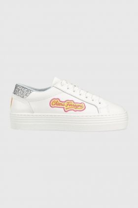 Chiara Ferragni sneakers din piele CF3121_064 culoarea alb, CF TENNIS LOW