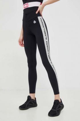 LaBellaMafia leggins de antrenament Essentials femei, culoarea negru, cu imprimeu