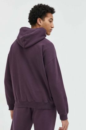 Abercrombie & Fitch bluza barbati, culoarea violet, cu glugă, neted