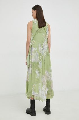 AllSaints rochie culoarea verde, midi, oversize