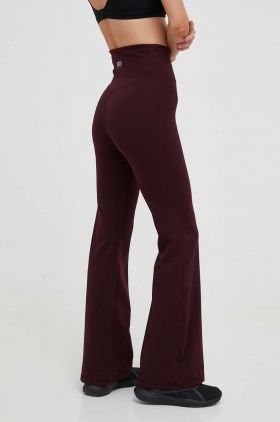 Dkny pantaloni femei, culoarea bordo, neted