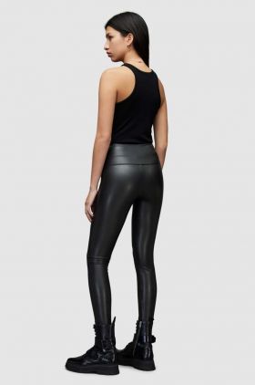 AllSaints colanti femei, culoarea negru, neted