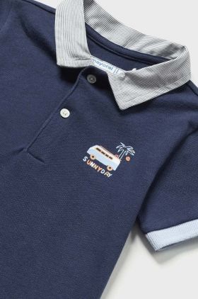 Mayoral tricou polo pentru copii culoarea albastru marin, cu imprimeu